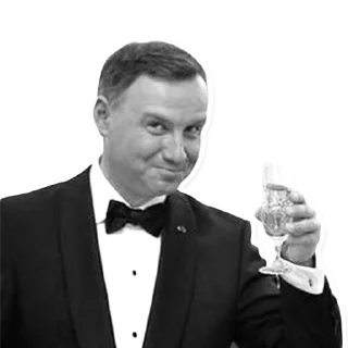 🥂 emoji Oficjalne naklejki reakcyjne Prezydenta RP Andrzeja Dudy Telegram sticker 4 of 8