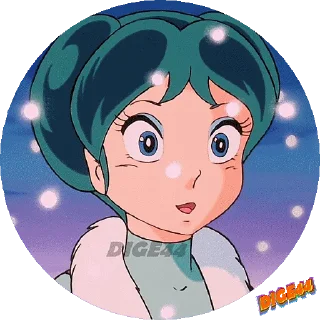 🌨 emoji @STIKERFORALL URUSEI YATSURA LAMU' LUM PHOTO-CIRCLE Telegram sticker 7 of 80
