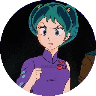 😤 emoji @STIKERFORALL URUSEI YATSURA LAMU' LUM PHOTO-CIRCLE Telegram sticker 11 of 80