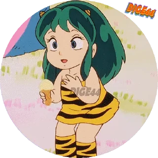 🍦 emoji @STIKERFORALL URUSEI YATSURA LAMU' LUM PHOTO-CIRCLE Telegram sticker 21 of 80