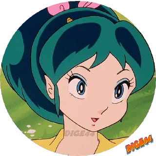 😀 emoji @STIKERFORALL URUSEI YATSURA LAMU' LUM PHOTO-CIRCLE Telegram sticker 12 of 80