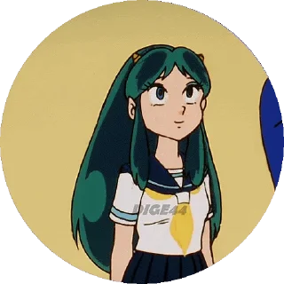 🙄 emoji @STIKERFORALL URUSEI YATSURA LAMU' LUM PHOTO-CIRCLE Telegram sticker 18 of 80