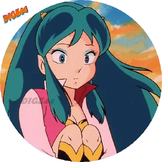 😌 emoji @STIKERFORALL URUSEI YATSURA LAMU' LUM PHOTO-CIRCLE Telegram sticker 6 of 80