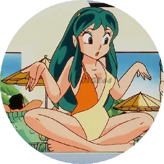 😯 emoji @STIKERFORALL URUSEI YATSURA LAMU' LUM PHOTO-CIRCLE Telegram sticker 19 of 80