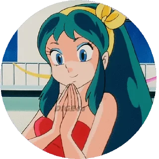 🆒 emoji @STIKERFORALL URUSEI YATSURA LAMU' LUM PHOTO-CIRCLE Telegram sticker 22 of 80