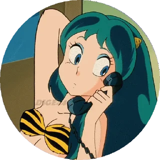 ☎️ emoji @STIKERFORALL URUSEI YATSURA LAMU' LUM PHOTO-CIRCLE Telegram sticker 24 of 80