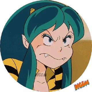 😡 emoji @STIKERFORALL URUSEI YATSURA LAMU' LUM PHOTO-CIRCLE Telegram sticker 3 of 80