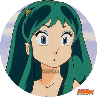 ❓ emoji @STIKERFORALL URUSEI YATSURA LAMU' LUM PHOTO-CIRCLE Telegram sticker 15 of 80