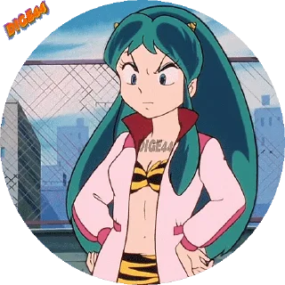😠 emoji @STIKERFORALL URUSEI YATSURA LAMU' LUM PHOTO-CIRCLE Telegram sticker 4 of 80