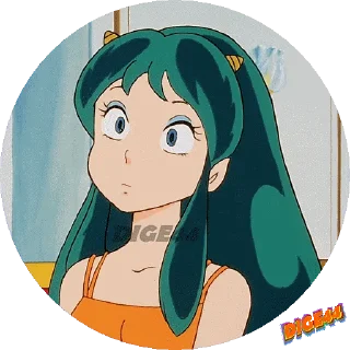 ❕ emoji @STIKERFORALL URUSEI YATSURA LAMU' LUM PHOTO-CIRCLE Telegram sticker 20 of 80