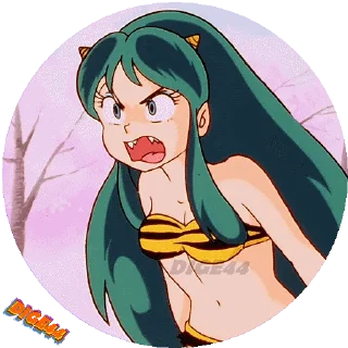 🤬 emoji @STIKERFORALL URUSEI YATSURA LAMU' LUM PHOTO-CIRCLE Telegram sticker 9 of 80