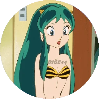 😃 emoji @STIKERFORALL URUSEI YATSURA LAMU' LUM PHOTO-CIRCLE Telegram sticker 14 of 80