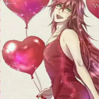 ❤️ emoji Grell  ♡@Anime_Black_Butler♡ Telegram sticker 1 of 50