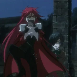 😭 emoji Grell  ♡@Anime_Black_Butler♡ Telegram sticker 13 of 50