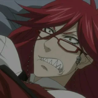 😡 emoji Grell  ♡@Anime_Black_Butler♡ Telegram sticker 16 of 50