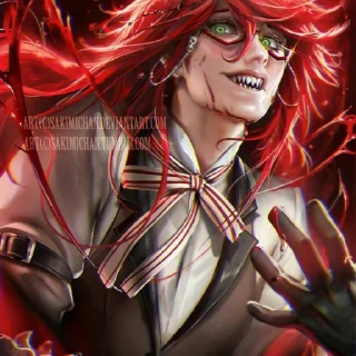 😈 emoji Grell  ♡@Anime_Black_Butler♡ Telegram sticker 3 of 50
