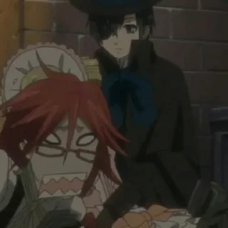 😳 emoji Grell  ♡@Anime_Black_Butler♡ Telegram sticker 20 of 50
