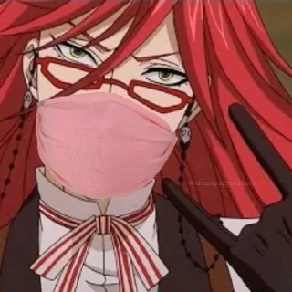 😷 emoji Grell  ♡@Anime_Black_Butler♡ Telegram sticker 18 of 50