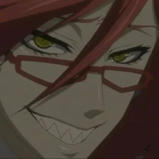 😁 emoji Grell  ♡@Anime_Black_Butler♡ Telegram sticker 22 of 50