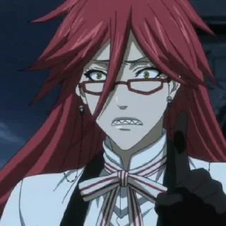 🙁 emoji Grell  ♡@Anime_Black_Butler♡ Telegram sticker 24 of 50