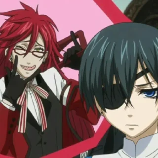 😜 emoji Grell  ♡@Anime_Black_Butler♡ Telegram sticker 17 of 50