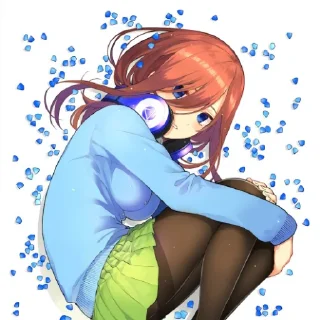 Sticker from Miku Nakano (by @Yuu_Kuraidesu_Noir)
