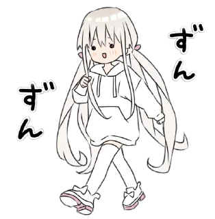 😀 emoji hoodiegirl(White) Telegram sticker 22 of 40