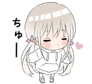 😘 emoji hoodiegirl(White) Telegram sticker 20 of 40