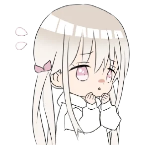 😨 emoji hoodiegirl(White) Telegram sticker 8 of 40