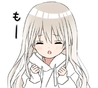 😣 emoji hoodiegirl(White) Telegram sticker 10 of 40