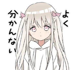 😯 emoji hoodiegirl(White) Telegram sticker 1 of 40