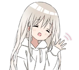 👋 emoji hoodiegirl(White) Telegram sticker 13 of 40