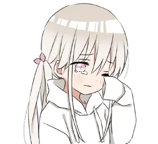 😓 emoji hoodiegirl(White) Telegram sticker 6 of 40