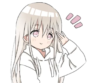 😃 emoji hoodiegirl(White) Telegram sticker 5 of 40