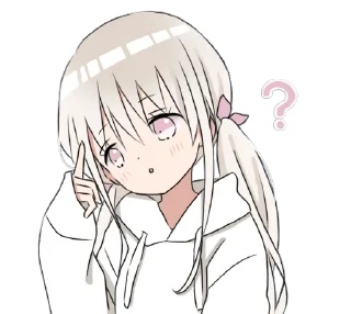 🤔 emoji hoodiegirl(White) Telegram sticker 15 of 40