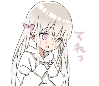 😍 emoji hoodiegirl(White) Telegram sticker 2 of 40