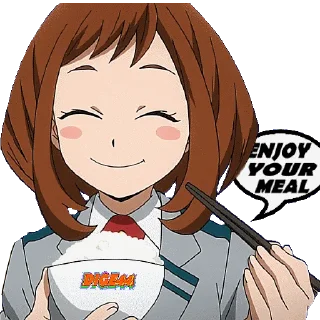 🍝 emoji OCHAKO URARAKA @STIKERFORALL Telegram sticker 12 of 45