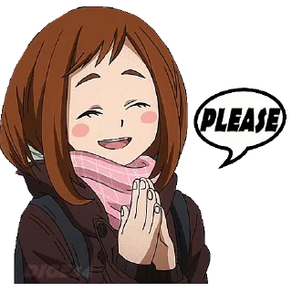 🙏 emoji OCHAKO URARAKA @STIKERFORALL Telegram sticker 2 of 45
