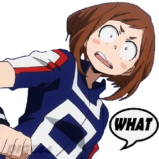 ❔ emoji OCHAKO URARAKA @STIKERFORALL Telegram sticker 14 of 45