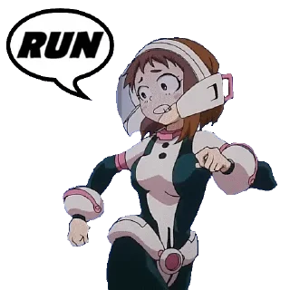 🏃‍♀️ emoji OCHAKO URARAKA @STIKERFORALL Telegram sticker 6 of 45