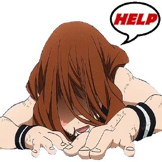 🆘 emoji OCHAKO URARAKA @STIKERFORALL Telegram sticker 20 of 45
