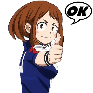🆗 emoji OCHAKO URARAKA @STIKERFORALL Telegram sticker 16 of 45