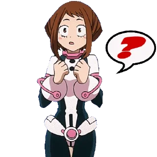❓ emoji OCHAKO URARAKA @STIKERFORALL Telegram sticker 13 of 45