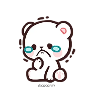 😢 emoji Milk & Mocha Emoji-@MochaStickers Telegram sticker 23 of 80