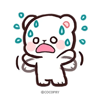 😰 emoji Milk & Mocha Emoji-@MochaStickers Telegram sticker 22 of 80