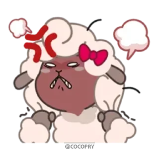 😡 emoji Sherly Cute Sheep☺️@MochaStickers Telegram sticker 14 of 40