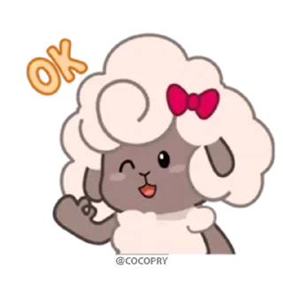 👌 emoji Sherly Cute Sheep☺️@MochaStickers Telegram sticker 12 of 40