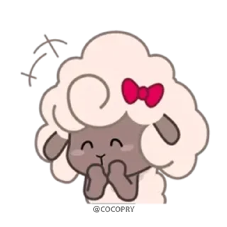🤭 emoji Sherly Cute Sheep☺️@MochaStickers Telegram sticker 22 of 40