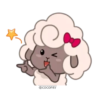 😉 emoji Sherly Cute Sheep☺️@MochaStickers Telegram sticker 5 of 40