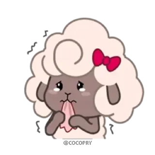 🥺 emoji Sherly Cute Sheep☺️@MochaStickers Telegram sticker 15 of 40